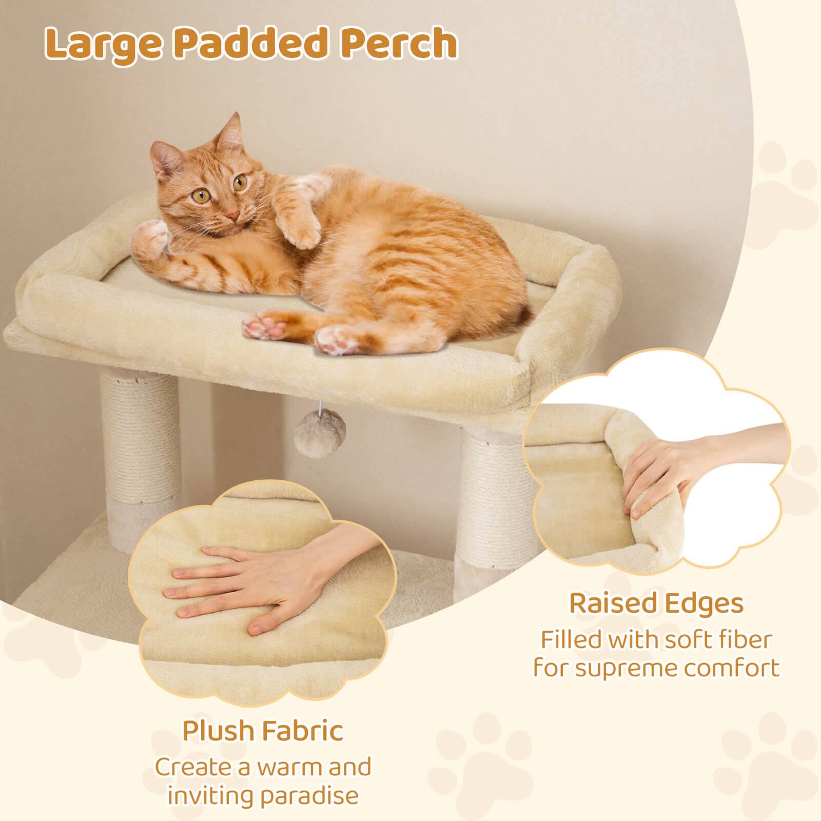 Large Padded Perch

Raised Edges  
Filled with soft fiber for supreme comfort

Plush Fabric  
Create a warm and inviting paradise