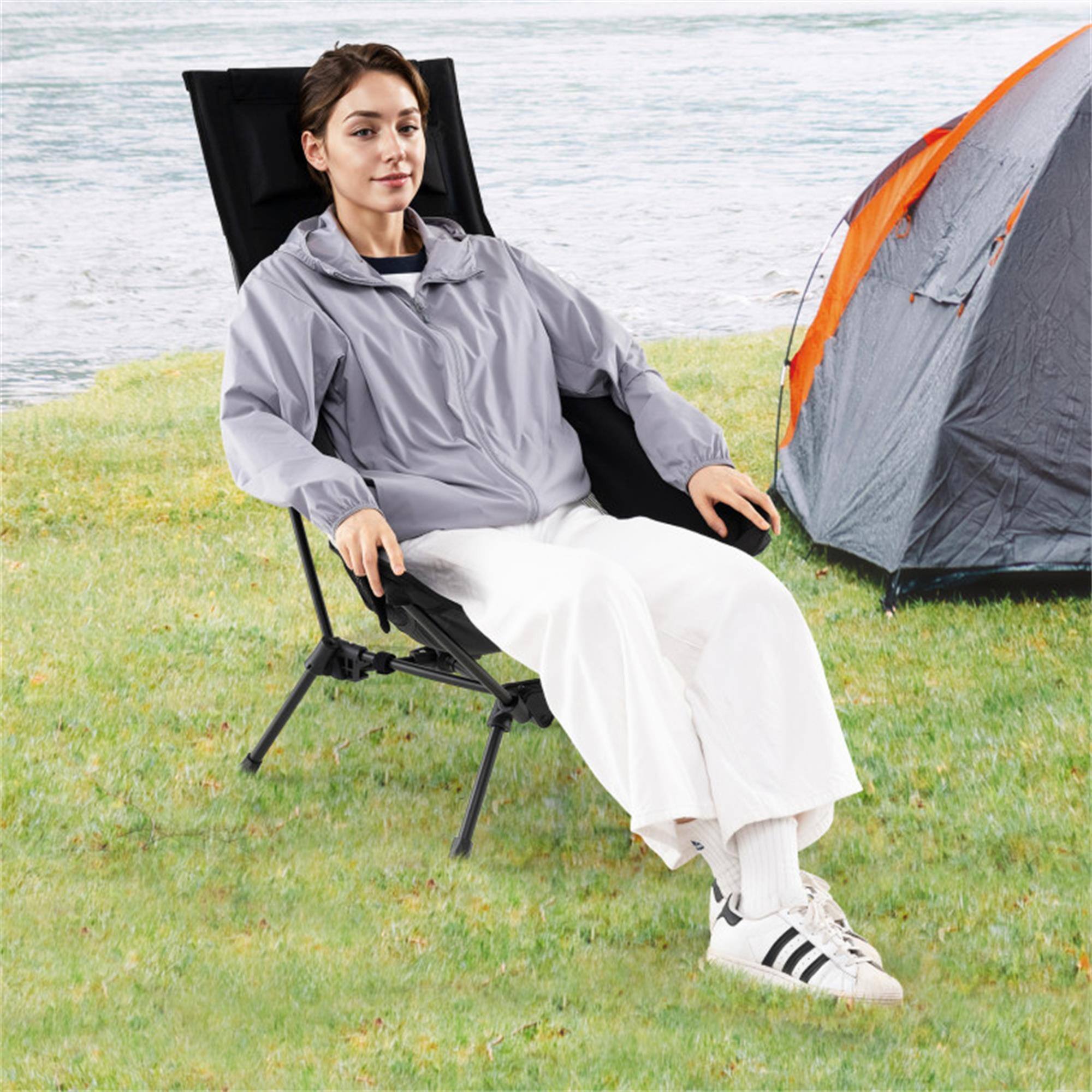 Alt View 5. Boyel Living - Black Folding Camping Chair 39.0-in L x 33.0-in W x 24.0-in H - Black.