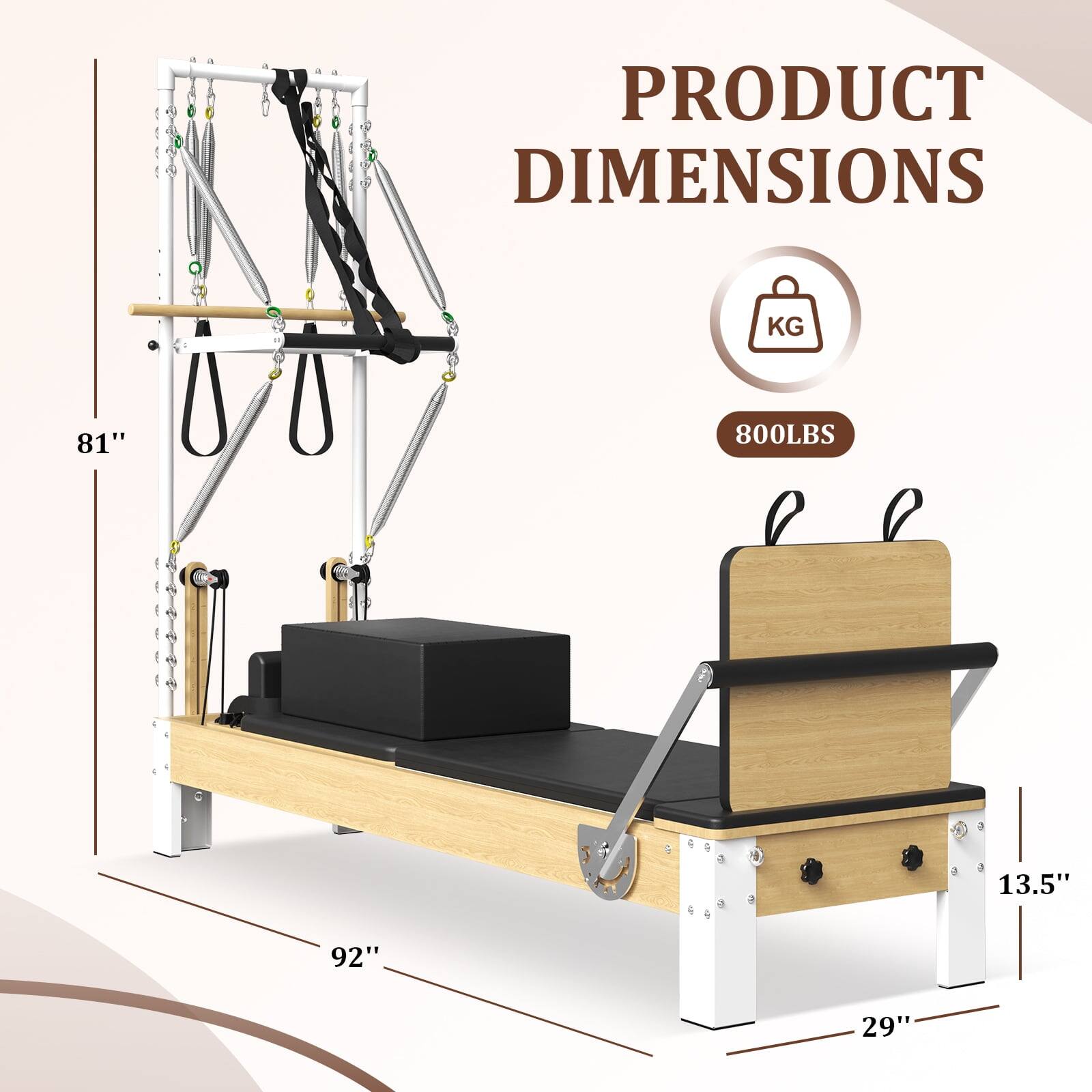 PRODUCT DIMENSIONS 81" 92" 29" KG 800LBS 13.5"