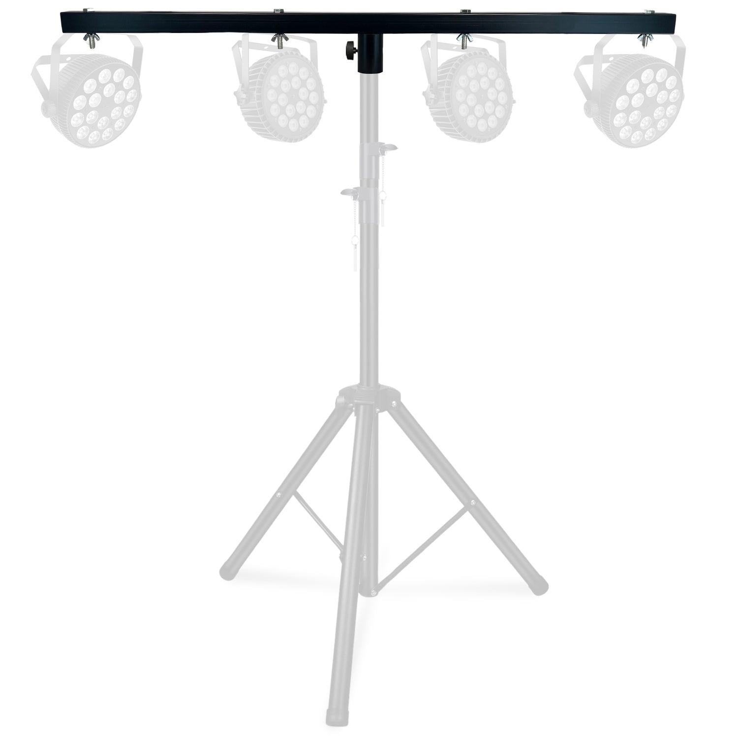 Front. 5 CORE - 5 Core DJ Lighting T Bar 4 Party Lights 39 Inch Extension Crossbar Tbar Mount w 66 lbs Capacity - Black.
