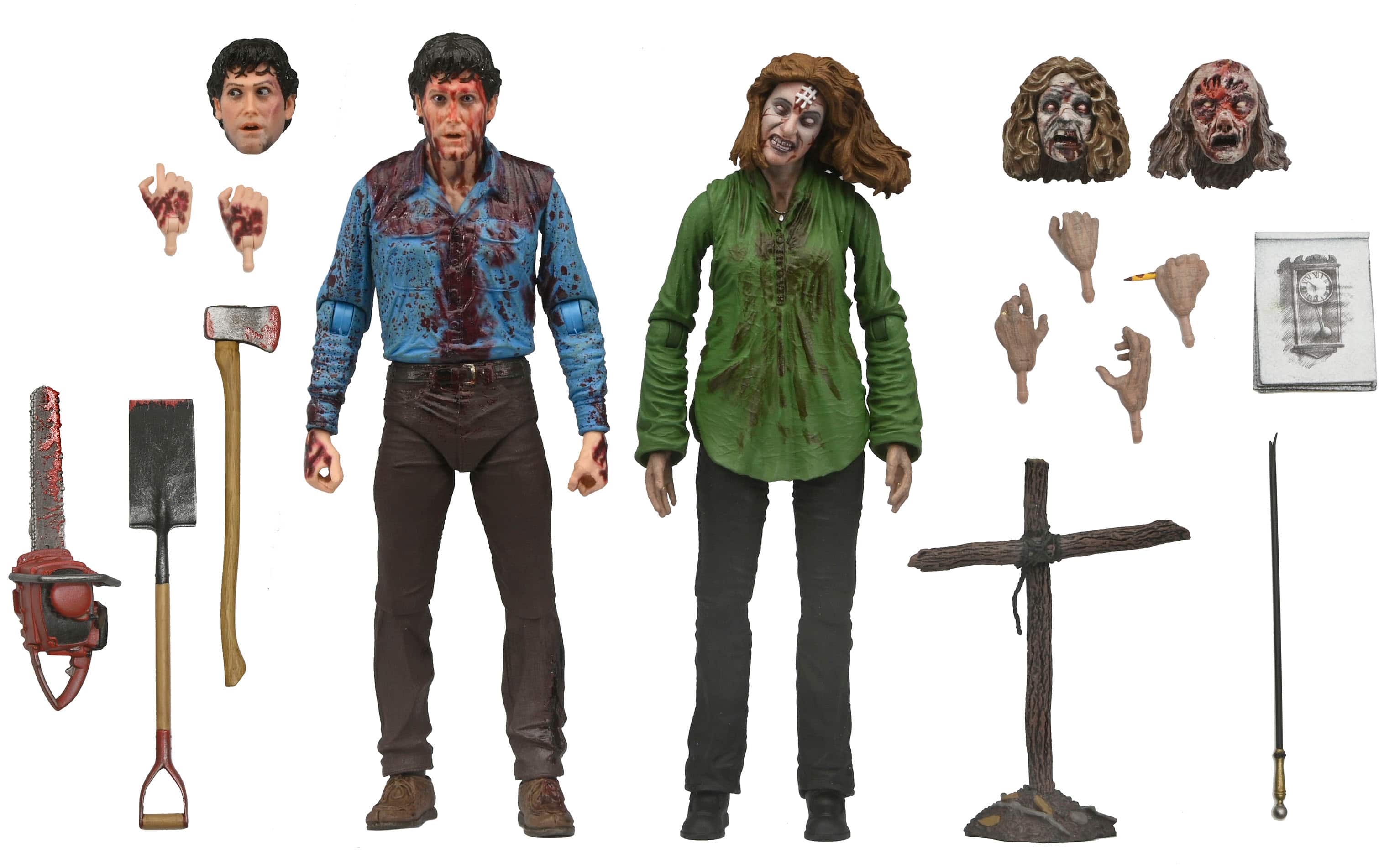 NECA - Evil Dead 7” Scale Action Figure - Ultimate Bloody Ash & Cheryl Williams - Front_Zoom