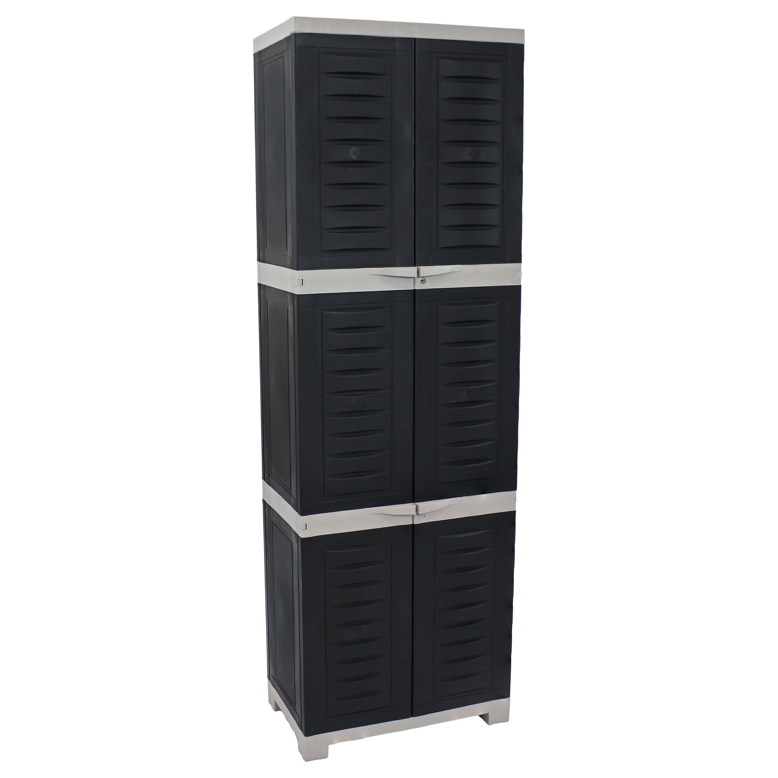 Sunnydaze - Lockable Storage Cabinet with 4 Adjustable Shelves 72" - Charcoal