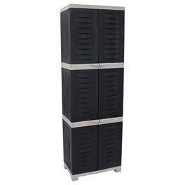 Sunnydaze - Lockable Storage Cabinet with 4 Adjustable Shelves 72" - Charcoal
