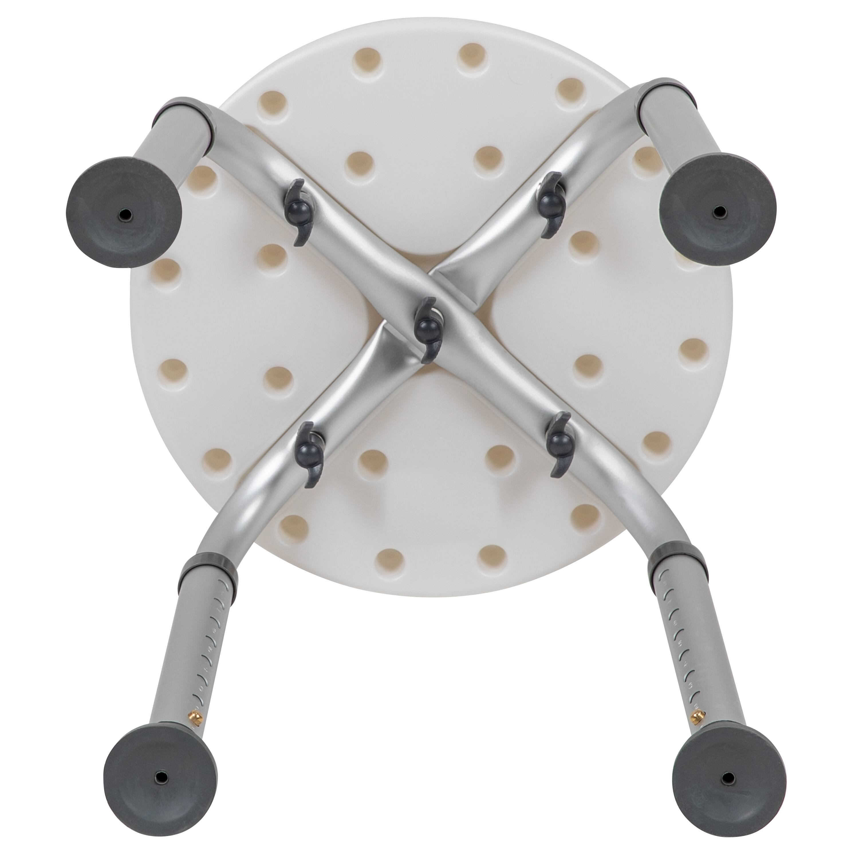 Alt View 8. Emma + Oliver - Tool-Free 300 Lb. Capacity, Adjustable Bath & Shower Stool - White.