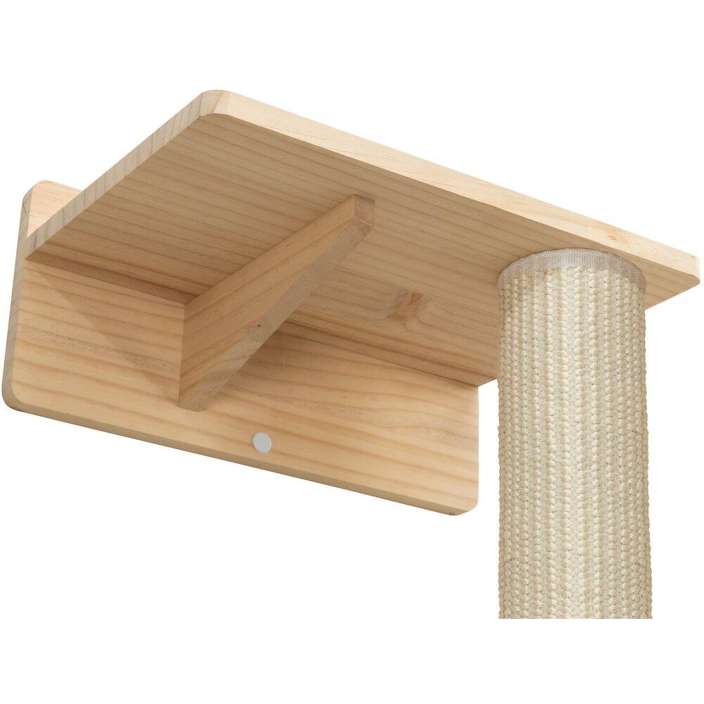 Alt View 1. TRIXIE - Wall Set 1 Wall Mounted Sisal Cat Scratching Post with Ledge - Natural/White.