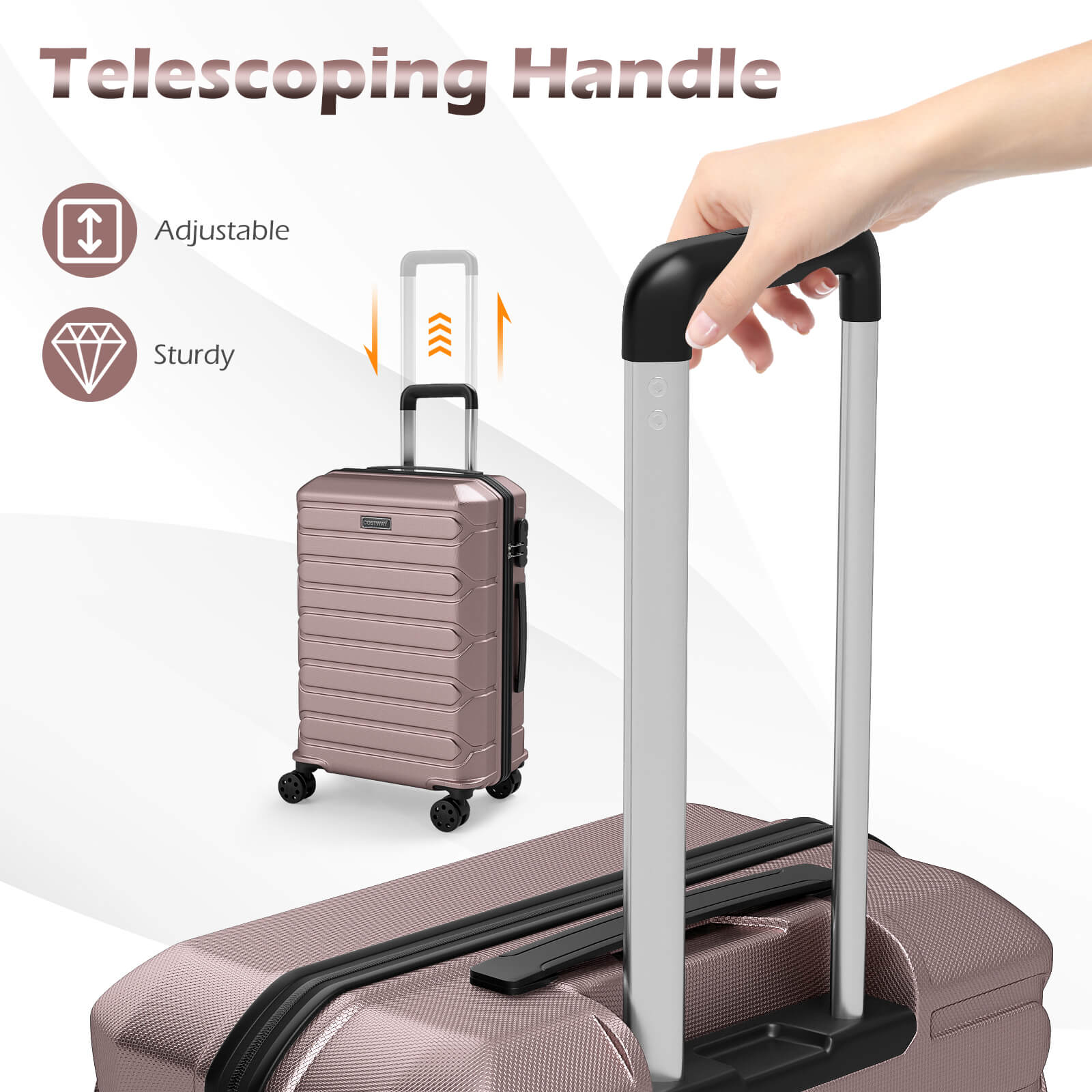 Telescoping Handle  
Adjustable  
Sturdy