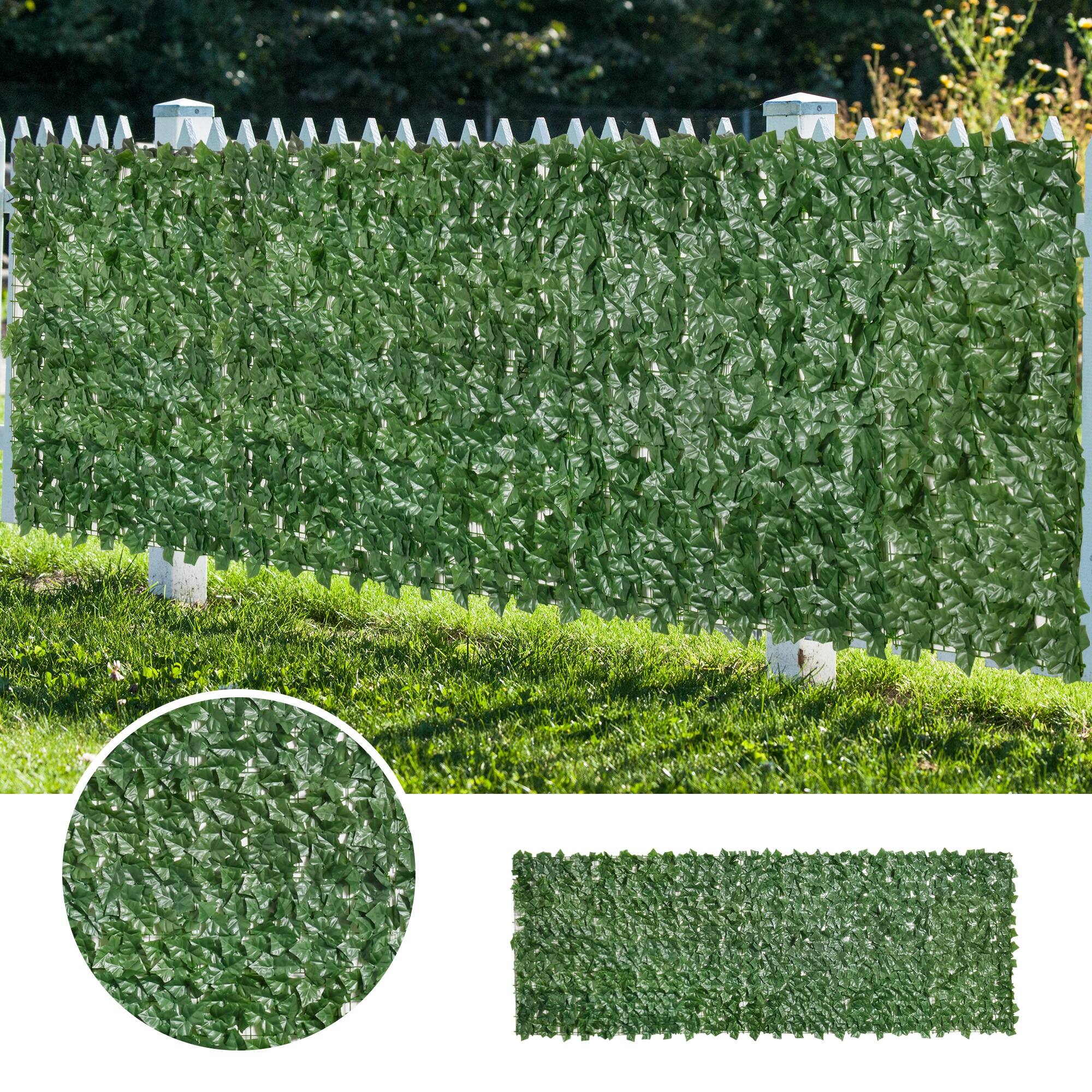 Alt View 7. Outsunny - Grass Wall Panels, 118" x 39" Artificial Grass Wall Decor,Greenery Backdrop Panels Wall for Outdoor - Dark Green.