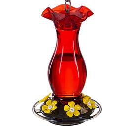 Kitcheniva - Plastic Hummingbird Feeder with 6 Feeding Ports - Leak Resistant, Ant Resistant, Battery Free Operations - Red