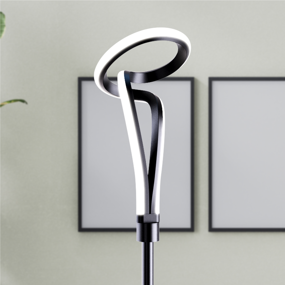 Alt View 1. Infibrite - Modern Elegance 24W LED Floor Lamp 59 Inch, 3000K Soft White, Stepless Dimming, Integrated LED - White.