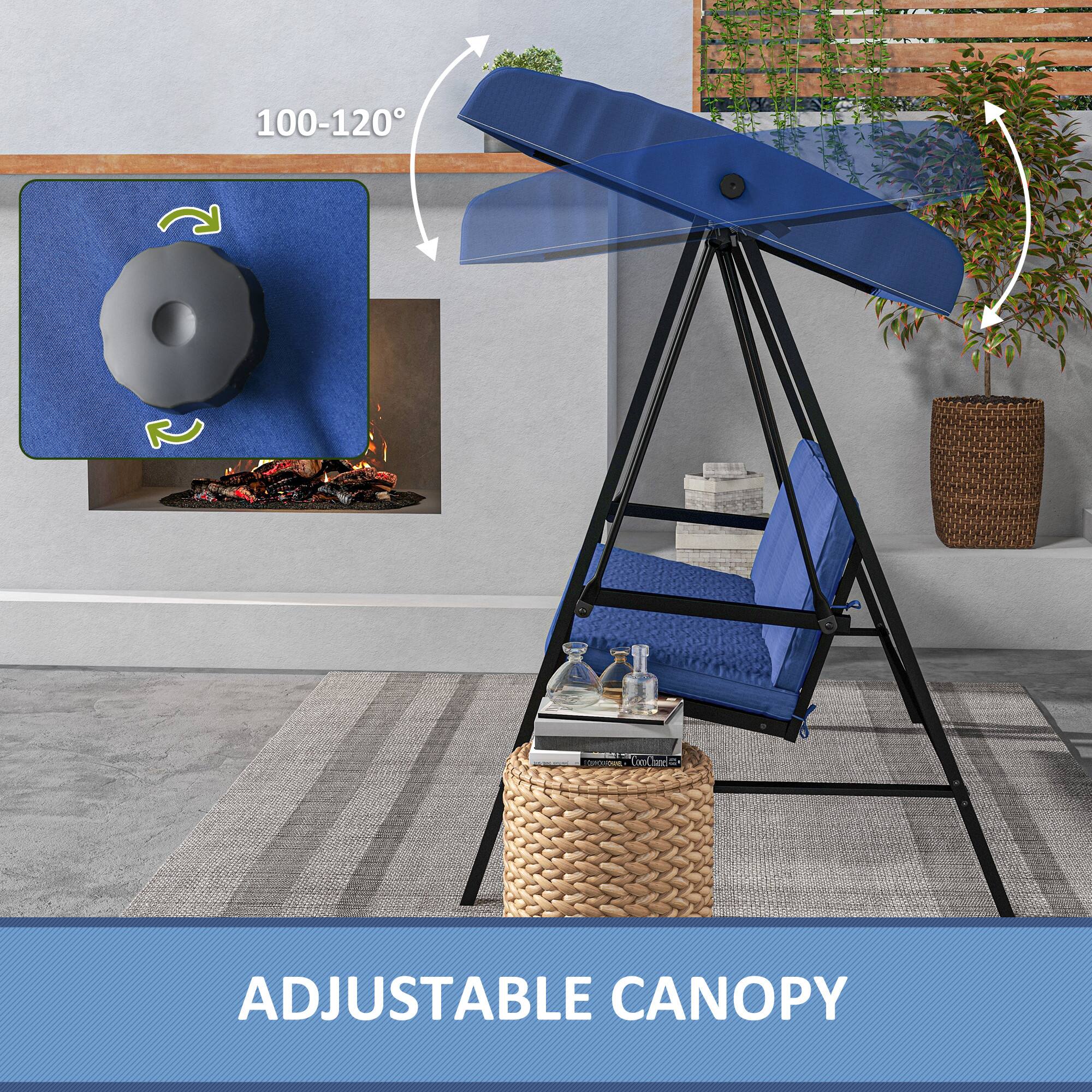 100-120° and ADJUSTABLE CANOPY