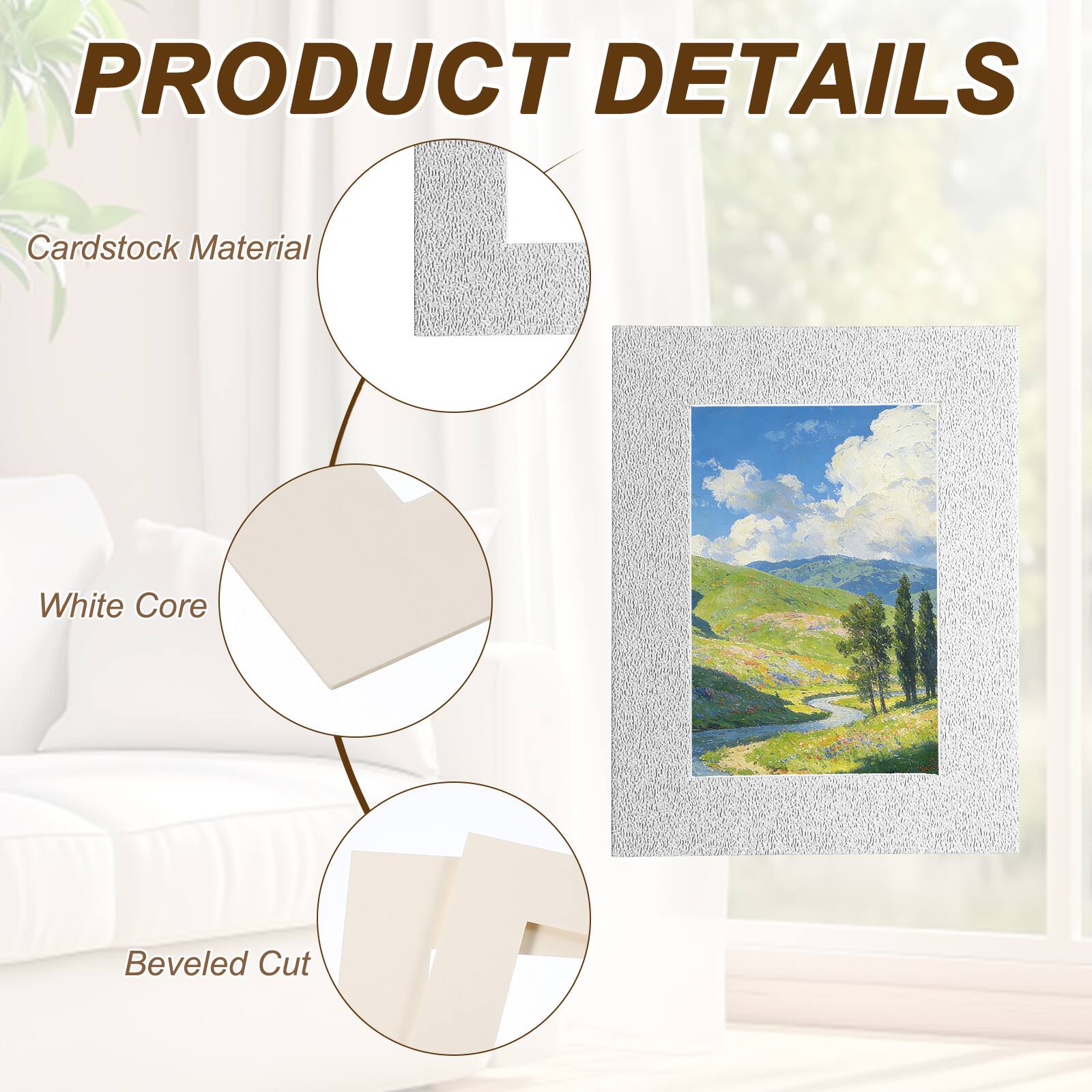 PRODUCT DETAILS

- Cardstock Material
- White Core
- Beveled Cut