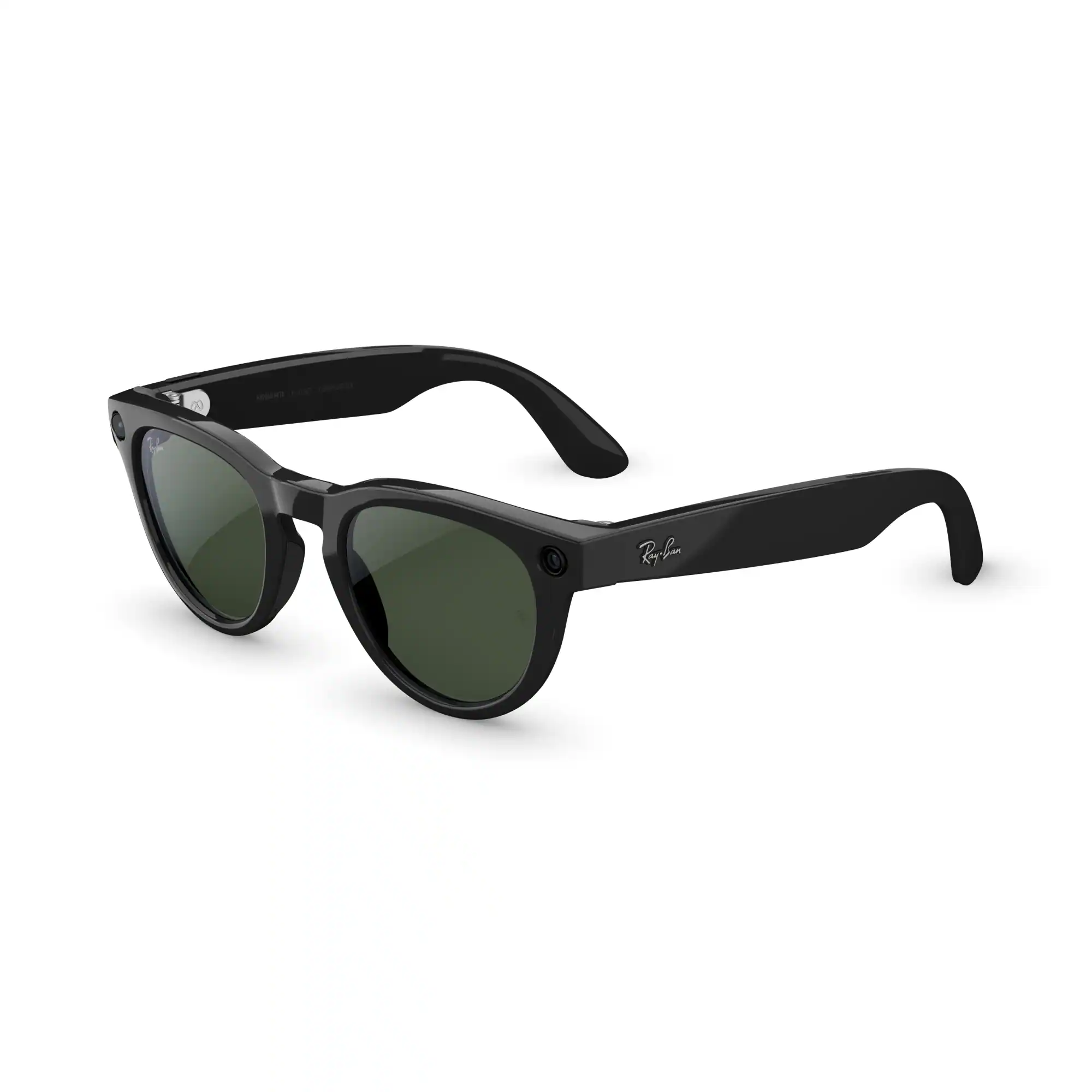 Front. Ray-Ban Meta - Ray-Ban Meta Headliner (Gen 2) glasses with Meta AI, Audio, Photo, Video Compatibility - Transitions Green lenses - Shiny Black.