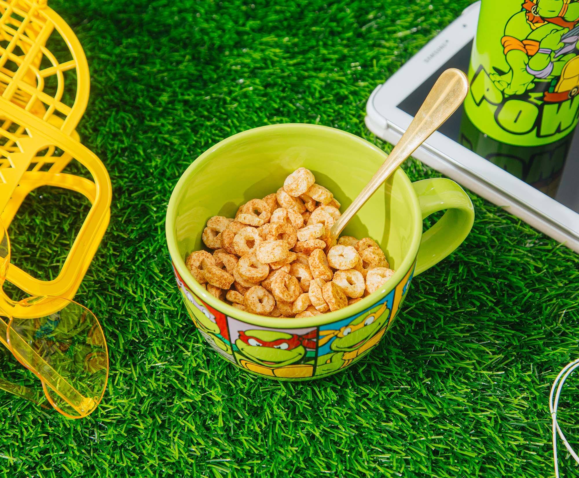 Alt View 3. Teenage Mutant Ninja Turtles - Teenage Mutant Ninja Turtles Characters Ceramic Soup Mug | Holds 24 Ounces - Green.