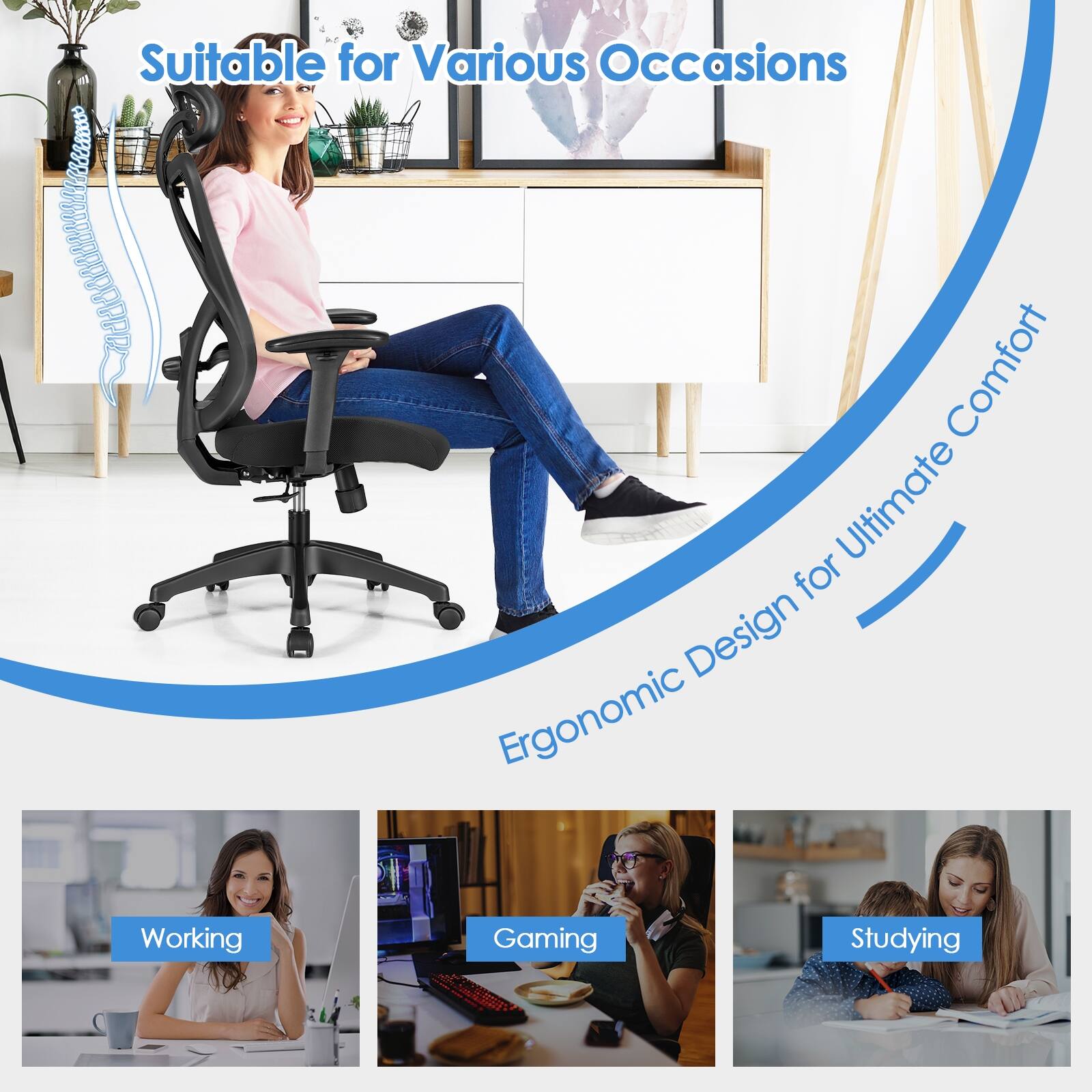 Suitable for Various Occasions: Ultimate for Design, Ergonomic for Working, Gaming for Studying.