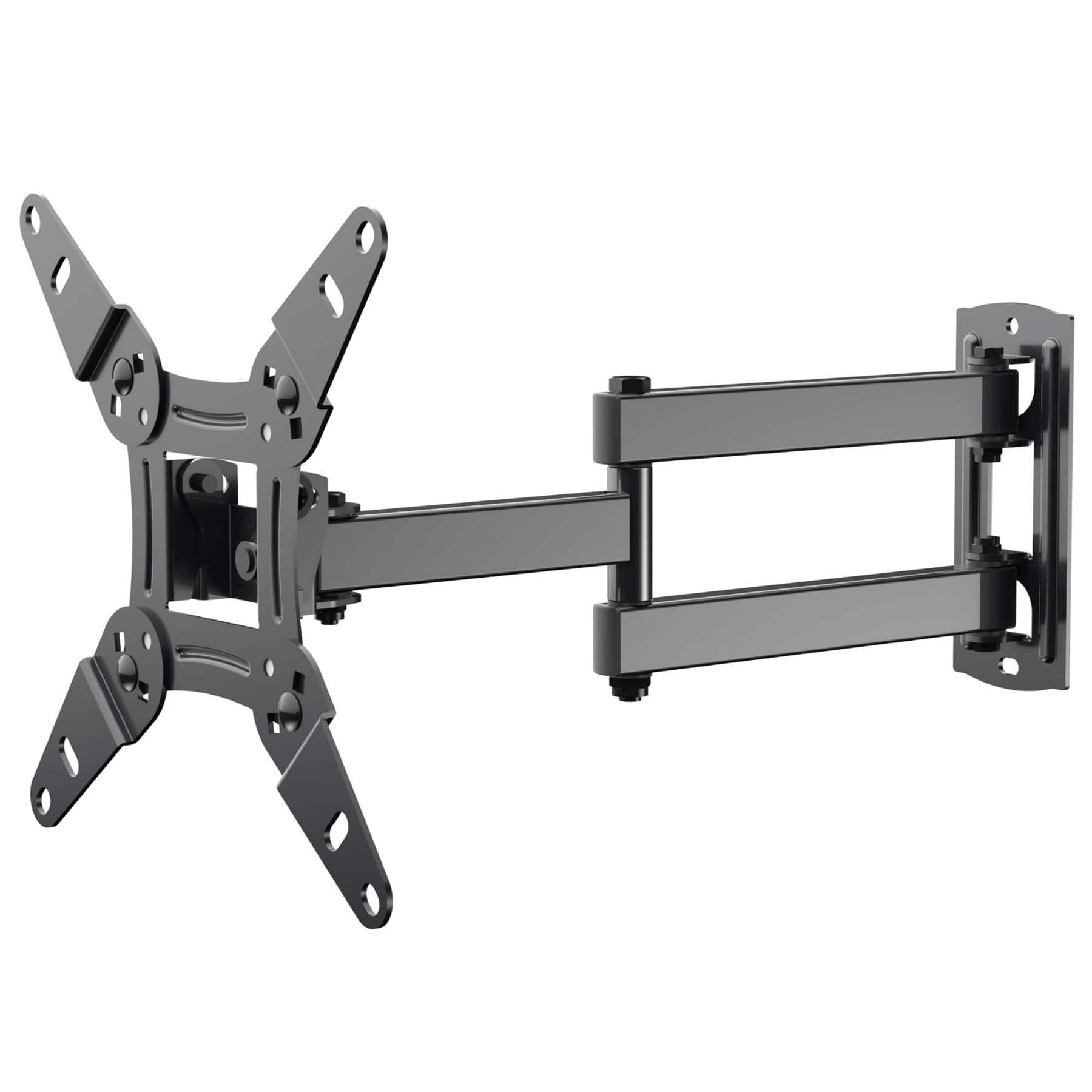 Dazzed Corner - Full Motion TV Monitor Wall Mount for 13-42'' Screens, Swivel Tilt, VESA 200x200 - Black