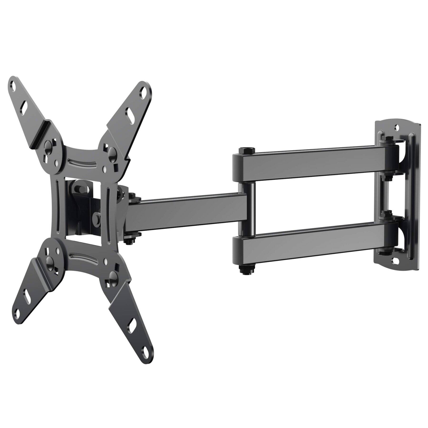 Front. Dazzed Corner - Full Motion TV Monitor Wall Mount for 13-42'' Screens, Swivel Tilt, VESA 200x200 - Black.