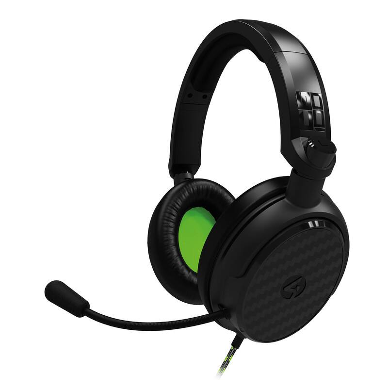 Front. 4Gamers - C6-100 Headset - XBOX, PS4/PS5, Switch, Switch 2, PC - Black & Green - Green.