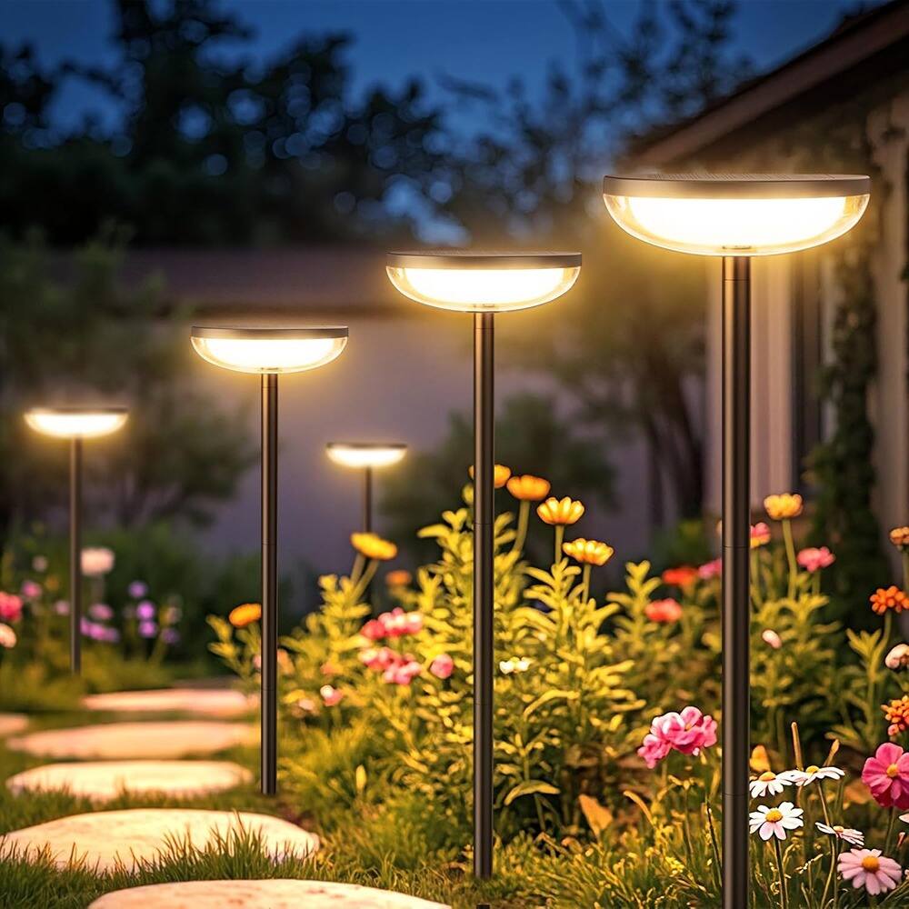 MOSZAR LLC - Tall Solar Garden Lights Outdoor Waterproof - Black