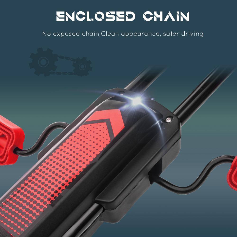 ENCLOSED CHAIN  
No exposed chain, clean appearance, safer driving
