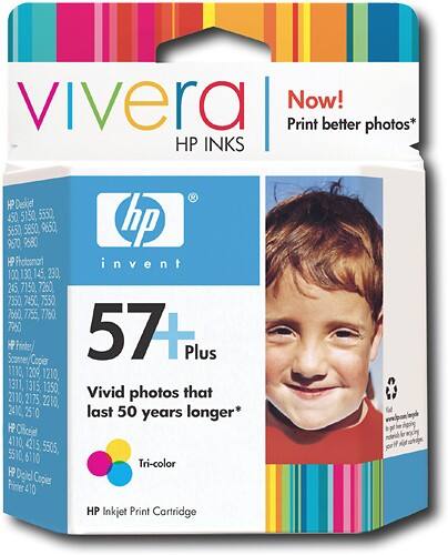 Front Standard. HP - 57 Plus Vivera Inkjet Cartridge - Tri-color.