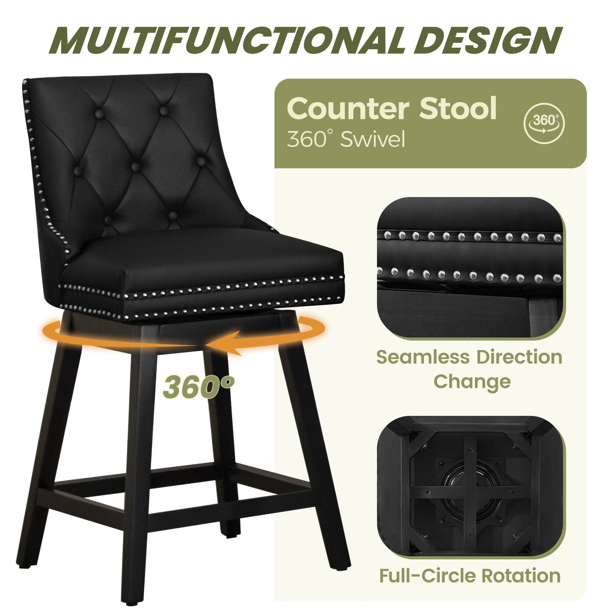 MULTIFUNCTIONAL DESIGN  
Counter Stool  
360° Swivel  
Seamless Direction Change  
Full-Circle Rotation