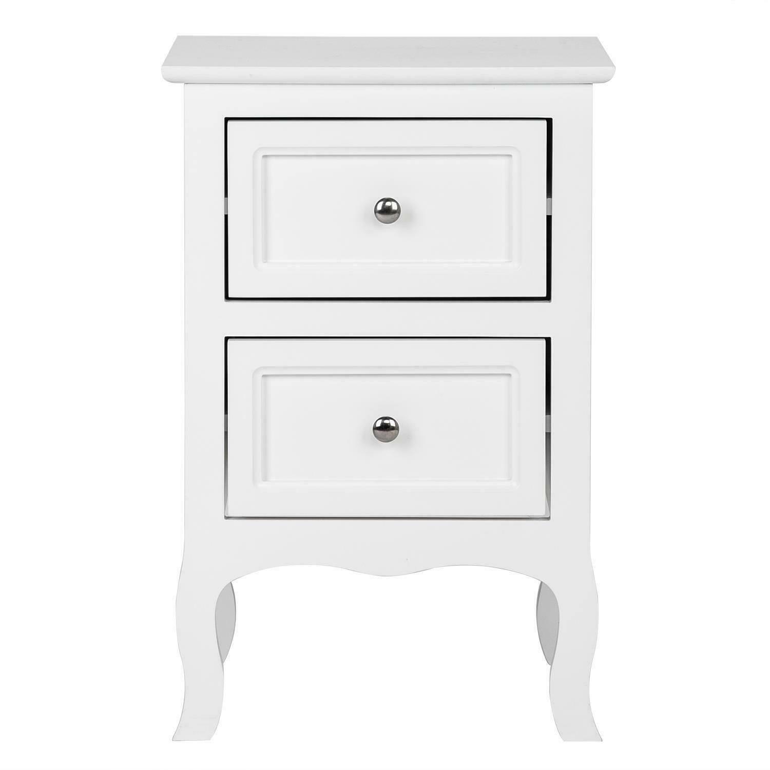 Front. Winado - 2 Layer End Side Bedside Table Nightstand Organizer with Drawer Storage - White.