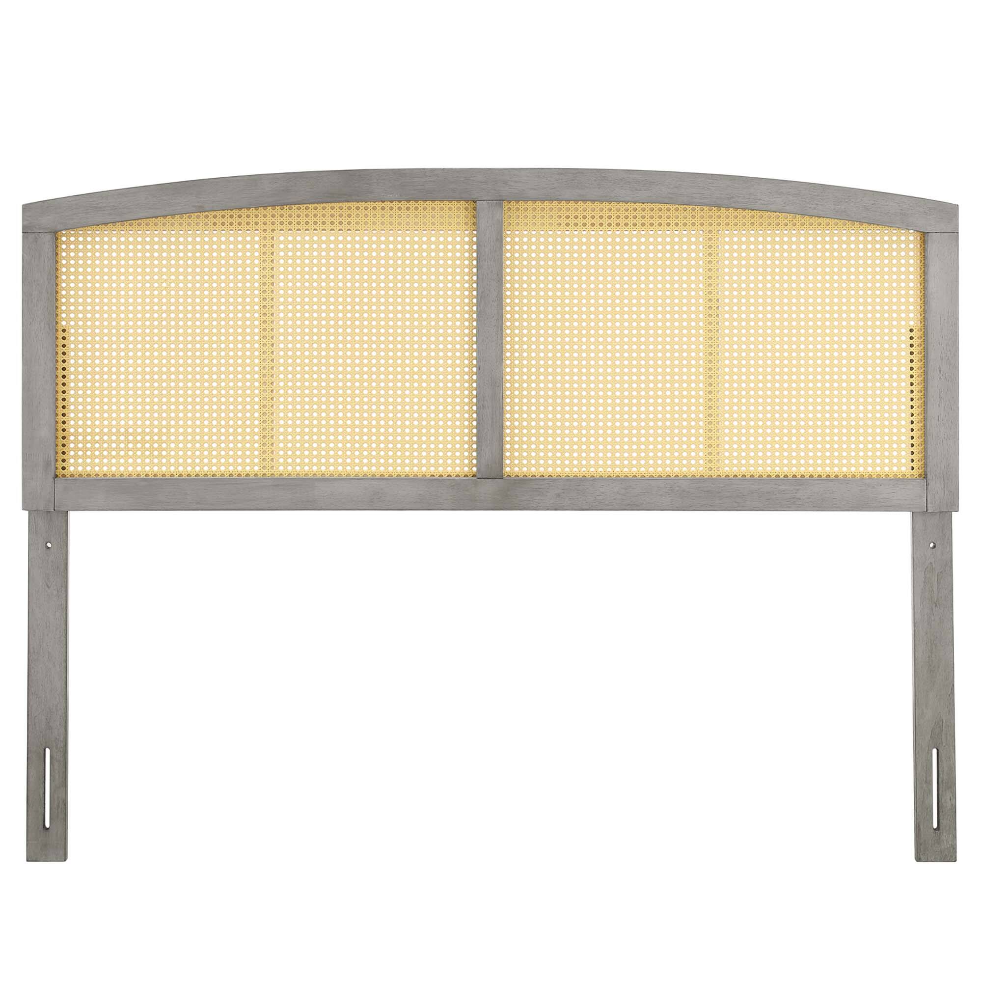 Left. Modway - Halcyon Cane Queen Headboard by Modway - Gray.