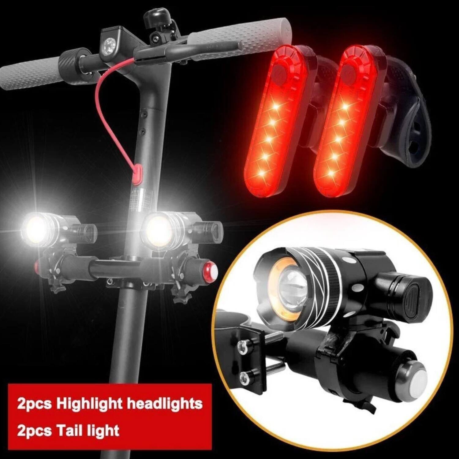 2pcs Highlight headlights  
2pcs Tail light
