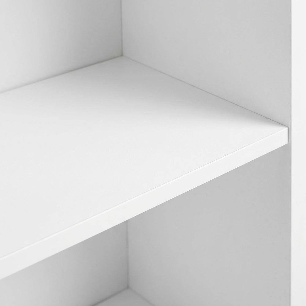Alt View 1. FurniFact - Reversible 5-Tier White Open Shelf Bookcase for Storage and Organization - Brown.