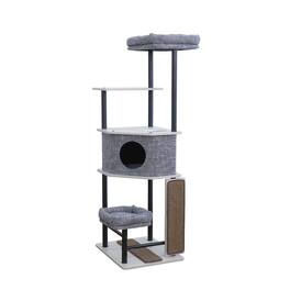 PetPals - 54-in Grayson Industrial Modern Cat Tree - Gray