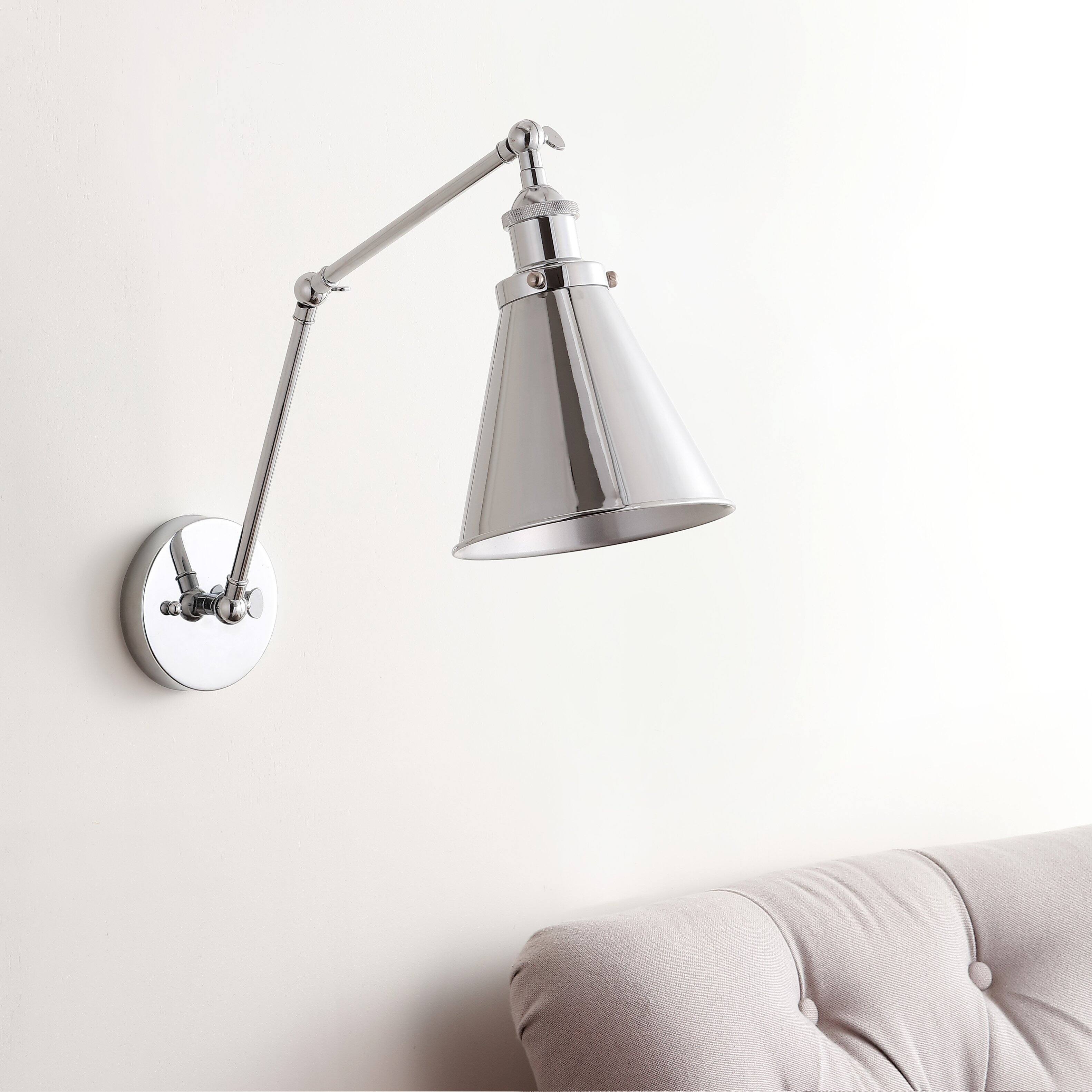 Alt View 5. Jonathan Y - Rover 7" Classic Industrial Metal Adjustable Arm LED Wall Sconce, Chrome - Chrome.