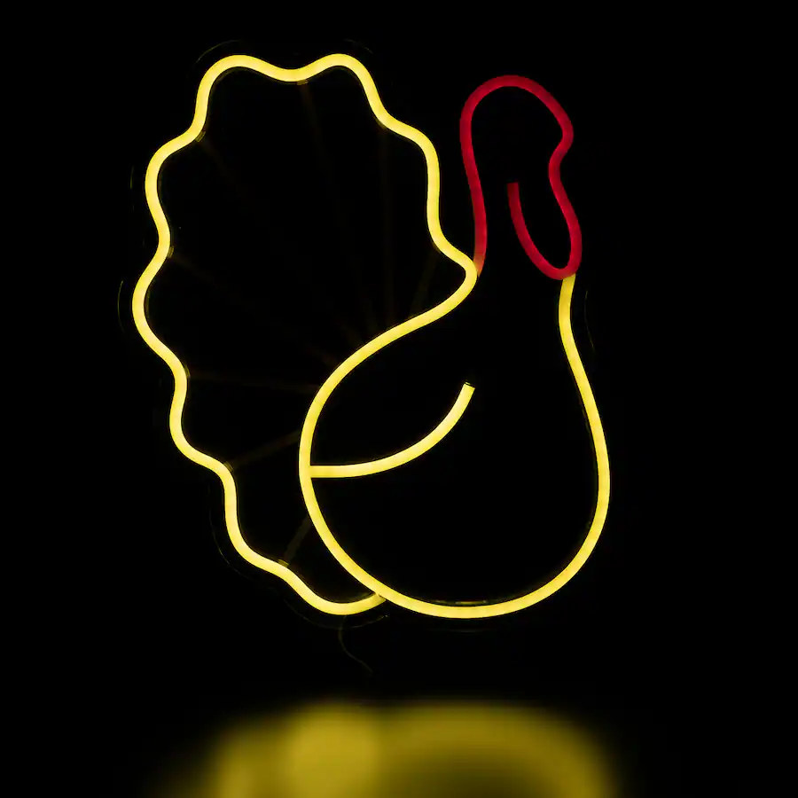 Northlight Pre lit LED Turkey Thanksgiving Neon Wall or Window ...
