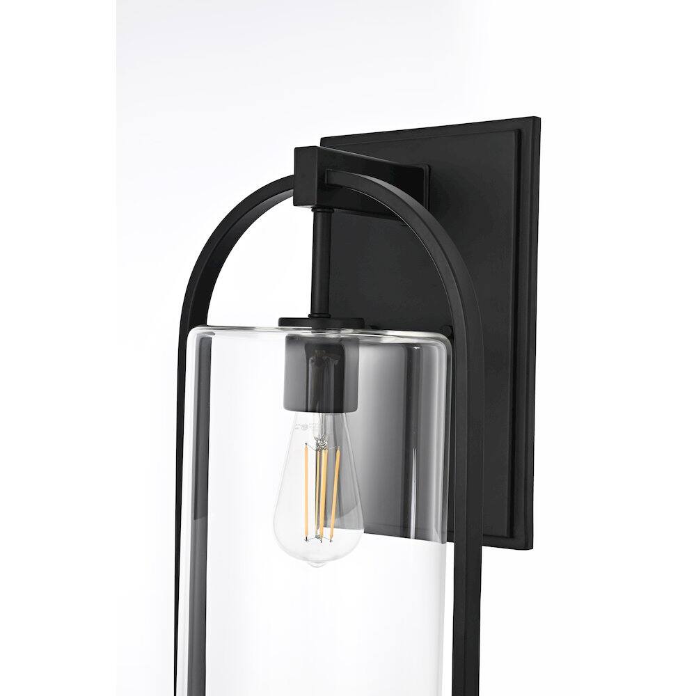Alt View 1. Elegant Lighting - Jaxson 10 Inch Outdoor Wall Sconce In Black - Black.