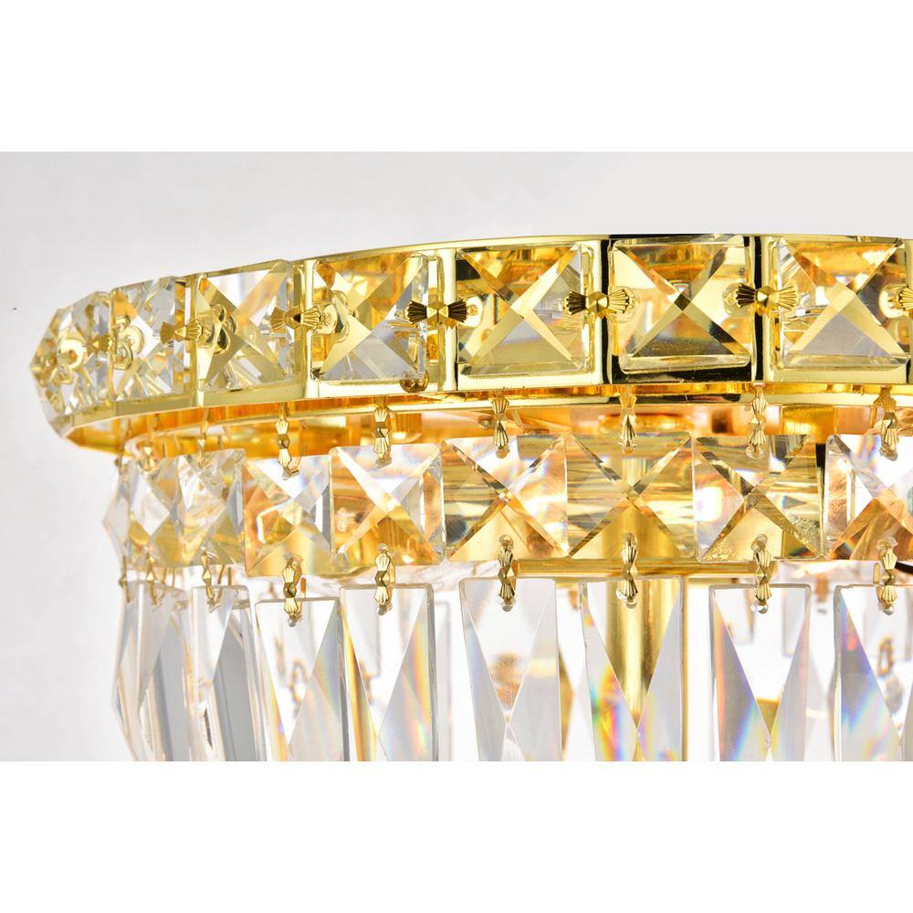 Alt View 1. Elegant Lighting - Tranquil 4 light Gold Flush Mount Clear Royal Cut Crystal - Gold.