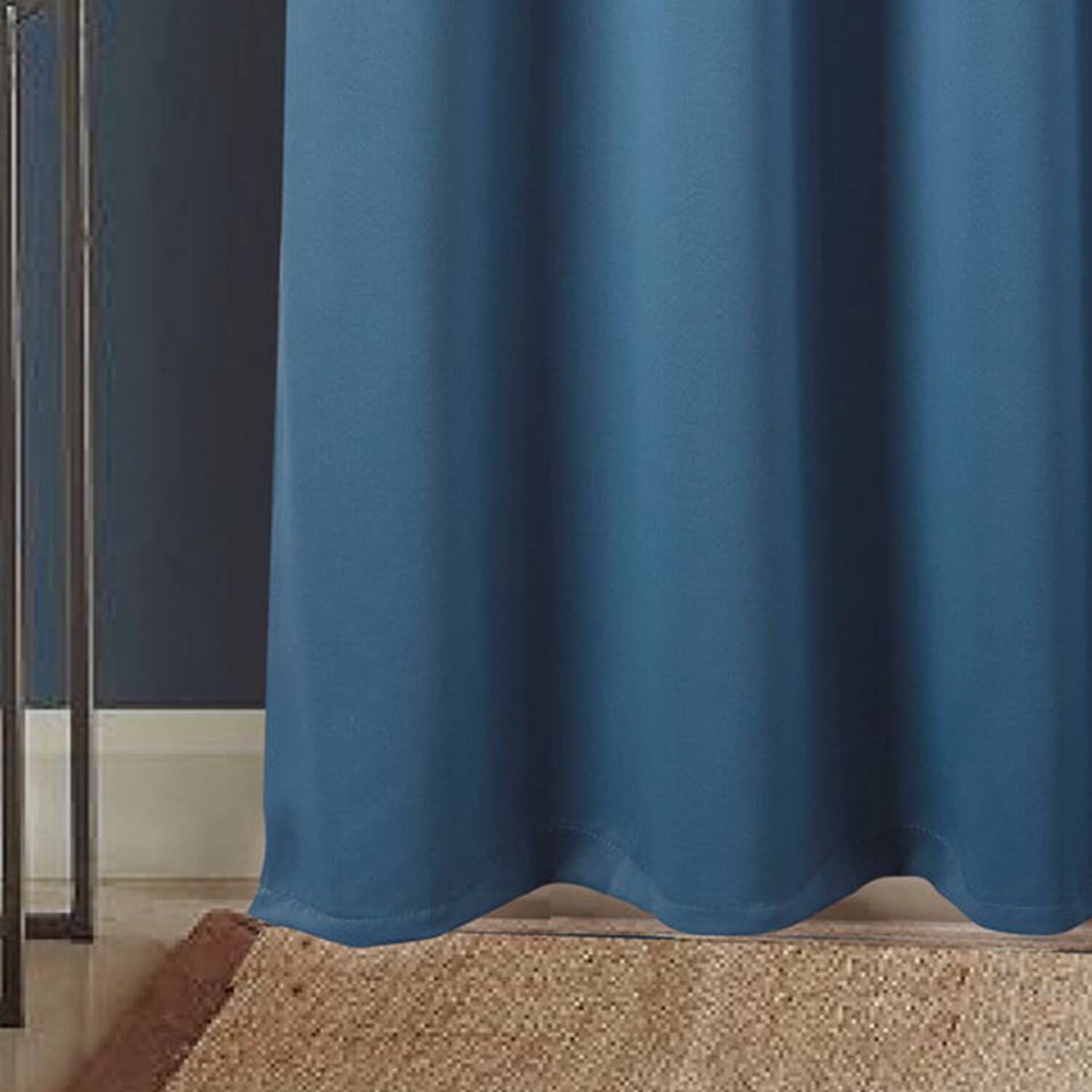 Back. RT Designers Collection - RT Designers Collection 100% Polyester Twilight Blackout Rod Pocket Curtain Panel 54" x 84" Blue - Blue.