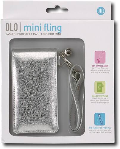 Front Standard. DLO - Mini Fling Fashion Wristlet Case for Apple® iPod™ mini - Silver.