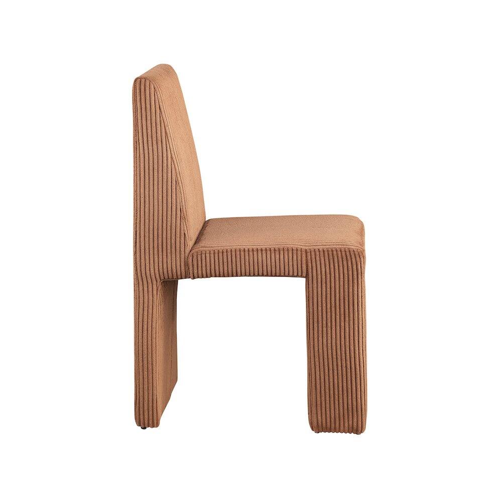 Alt View 2. Meridian Furniture - Benson Saddle Microsuede Corduroy Fabric Dining Chair, Set of 2 - Brown.