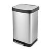 Front. Innovaze - 14.5 Gal./55 Liter Rectangular Step-On Stainless Steel Trash Can for Kitchen - Sliver.