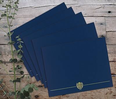 Alt View 2. Great Papers - Great Papers Classic Crest Certificate Holders, 8.5" x 11", Navy, 5/Pack (903115) - Navy.