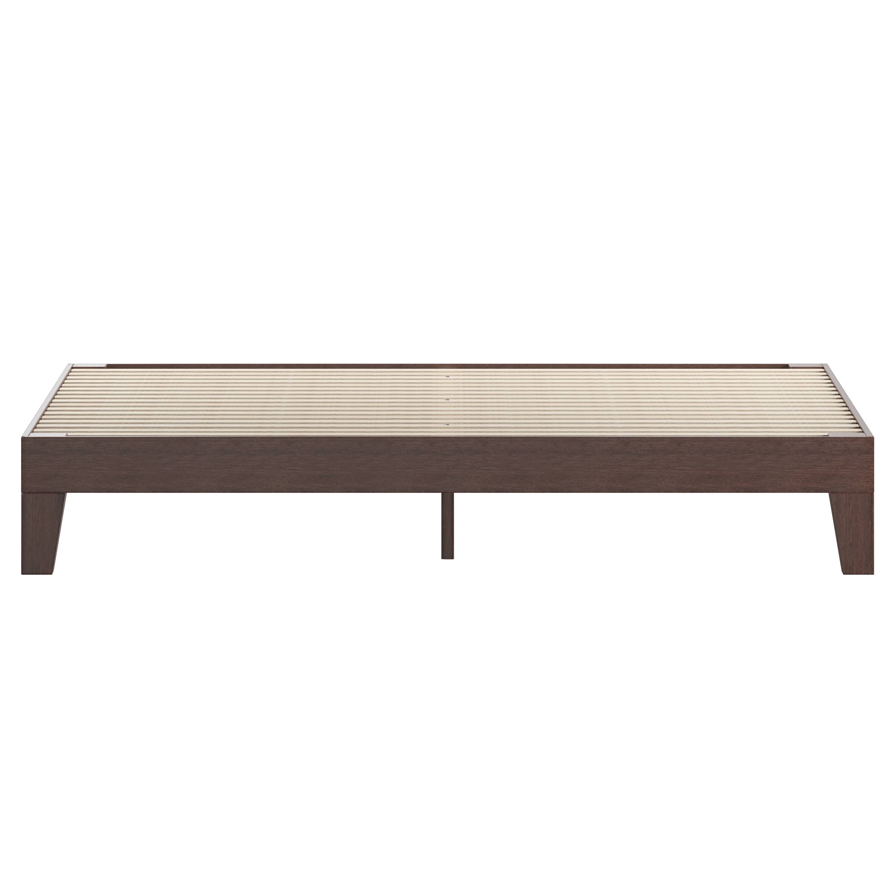 Alt View 11. Alamont Home - Evelyn Solid Wood Platform Bed with Wooden Support Slats, No Box Spring Required - Walnut.