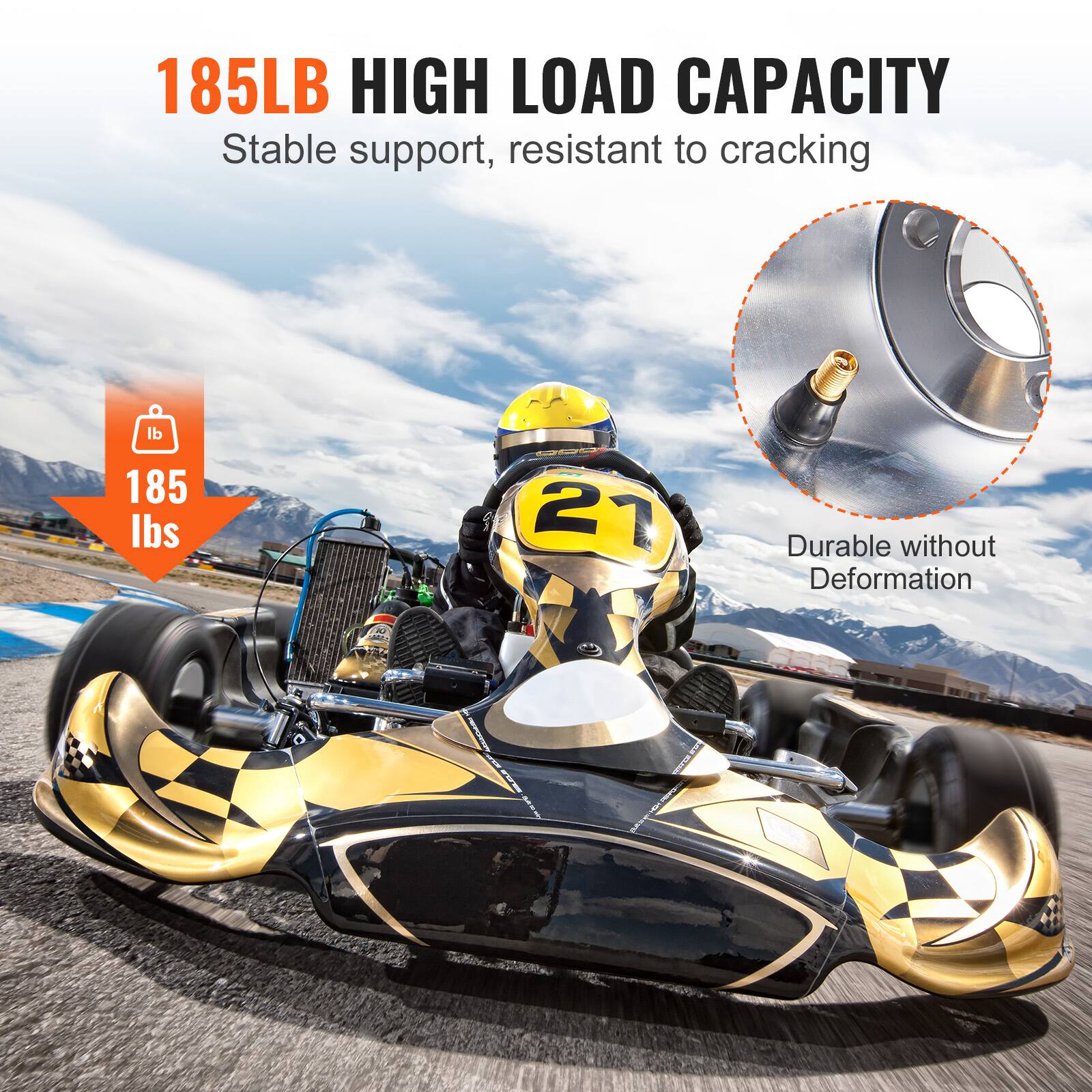 185LB HIGH LOAD CAPACITY  
Stable support, resistant to cracking  

185 lbs  

Durable without Deformation