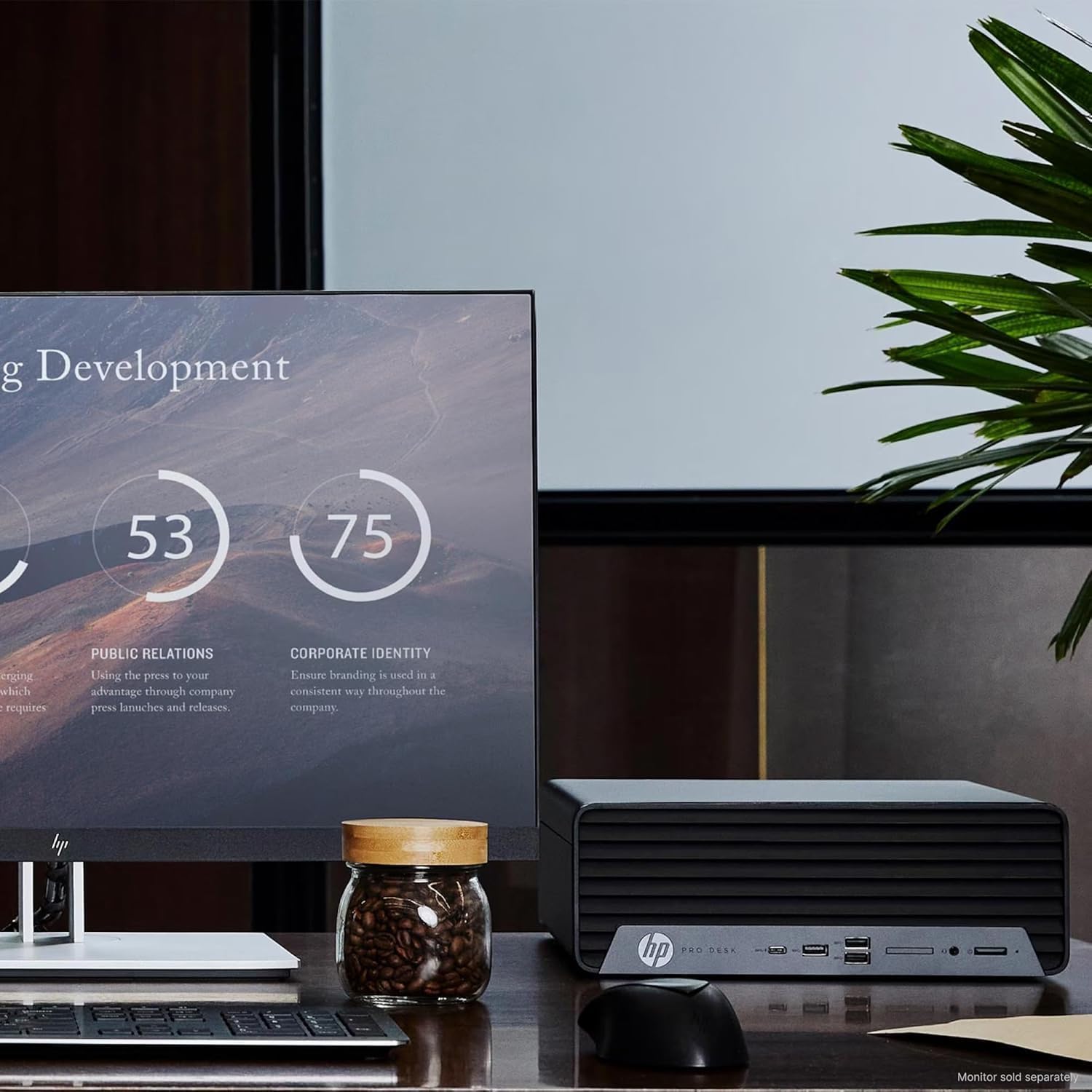 g Development  
53 75  
crging which requires  
PUBLIC RELATIONS  
Using the press to your advantage through company press launches and releases  
CORPORATE IDENTITY  
Ensure branding is used in a consistent way throughout the company.  
PEN DESK  
Monitor sold separately