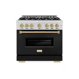 ZLINE - Autograph 36" Classic Dual Fuel Range with Bronze Accents (CDRZ-BLM-36-CB) - White
