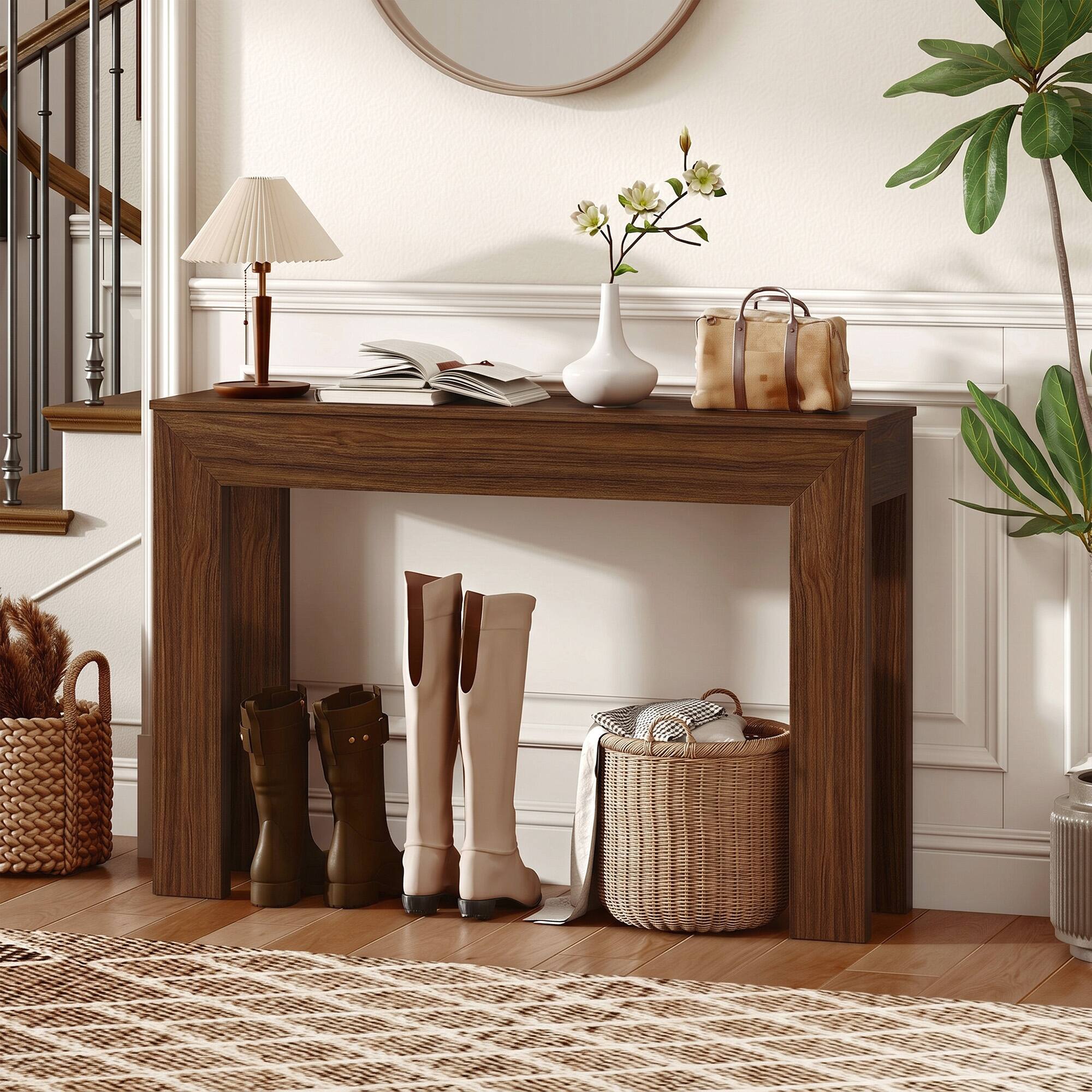 Alt View 1. Homcom - Console Table - Walnut.