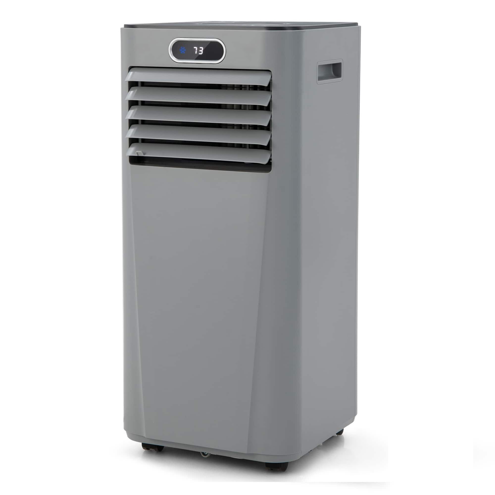 Gymax - 8000 BTU 3-in-1 Portable Air Conditioner ASHRAE AC Unit Air Cooler w/ 24H Timer - Gray