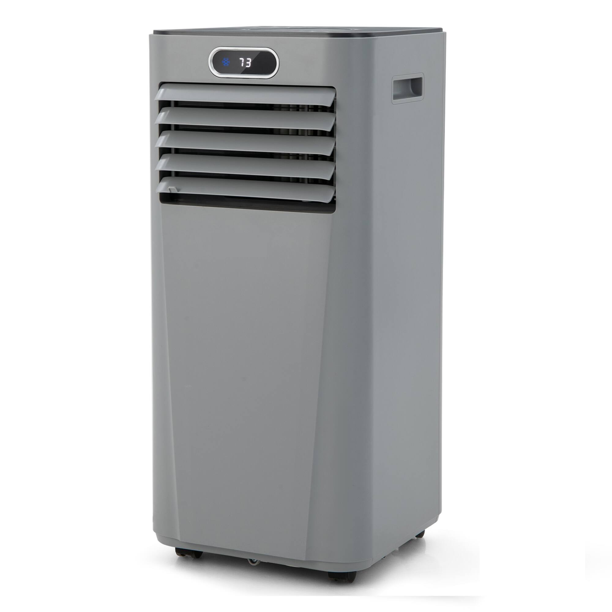 Front. Gymax - Gymax 8000 BTU 3-in-1 Portable Air Conditioner ASHRAE AC Unit Air Cooler w/ 24H Timer Gray - Grey.