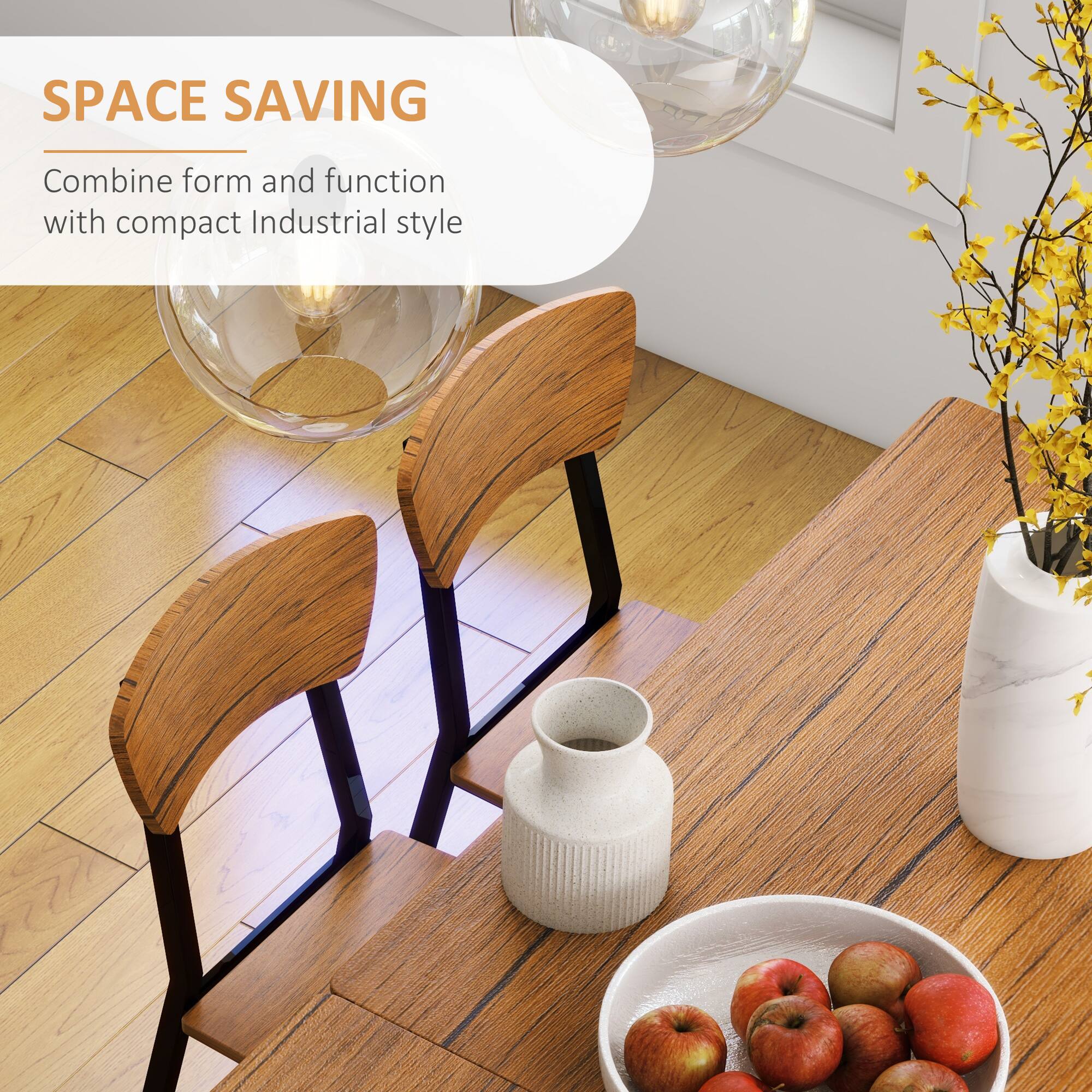 SPACE SAVING

Combine form and function with compact Industrial style