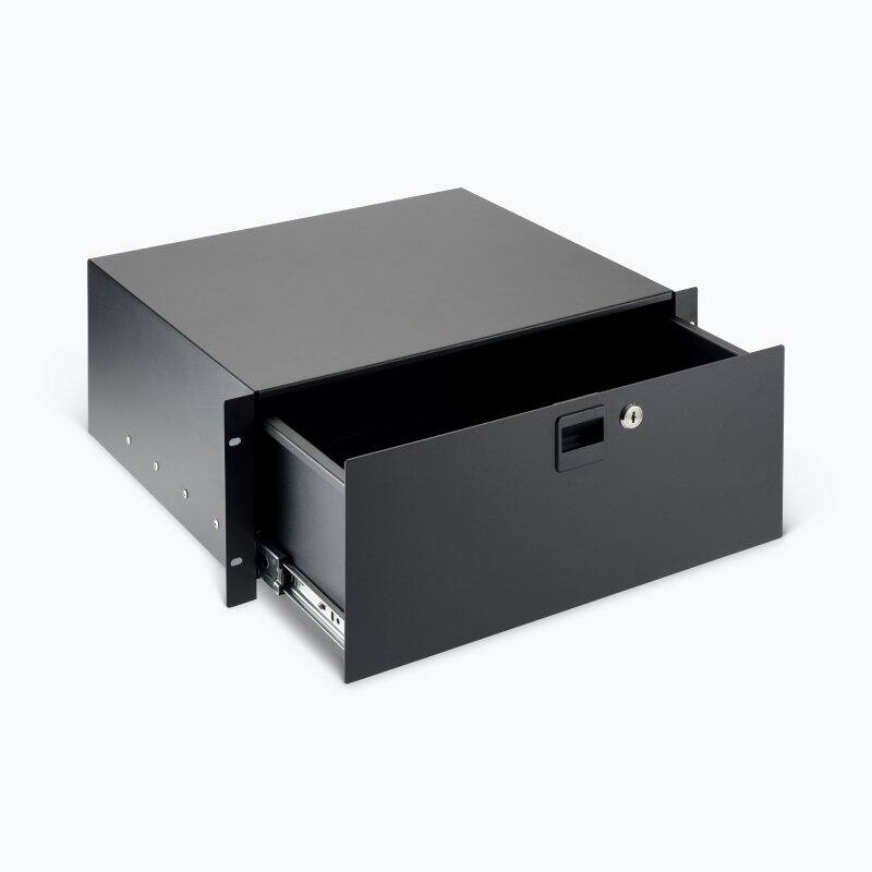 Left. On Stage Stands - On-Stage Locking Rack Drawer, 4U (RDL4000) - Black.
