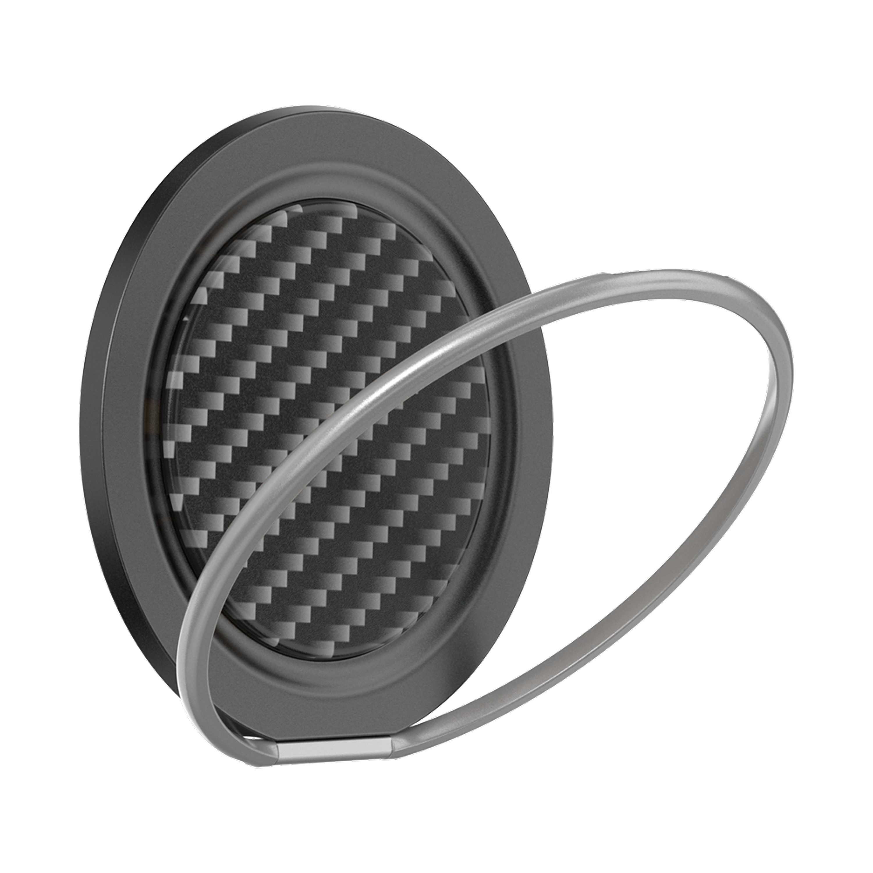 Alt View 5. PopSockets - PopSockets Low-Pro Grip for MagSafe, Ultra-Thin Magnetic Phone Grip with Kick-Out Stand - Carbon Lattice Black.
