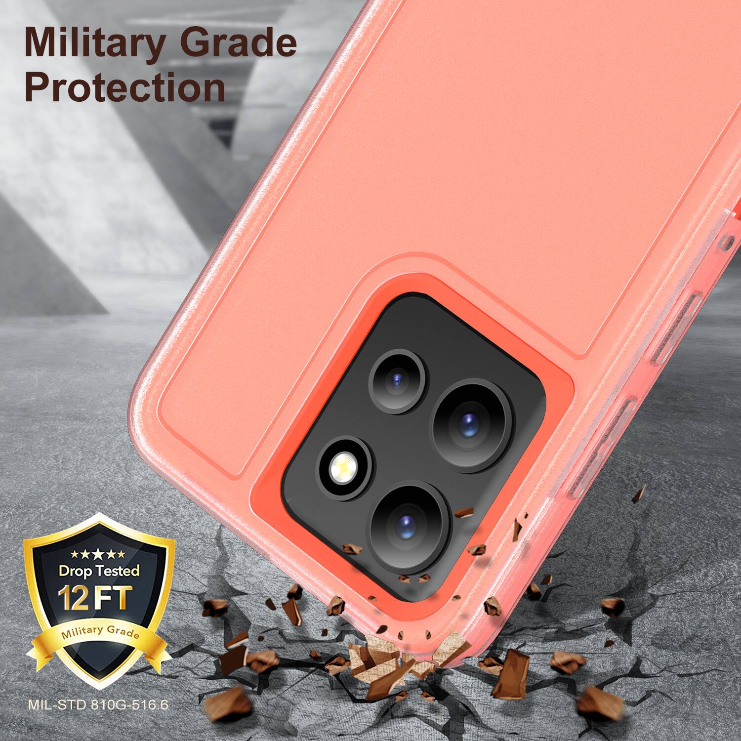 Military Grade Protection  
Drop Tested 12 FT  
Military Grade MIL-STD 810G-516.6